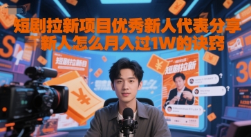 短剧拉新项目优秀新人代表分享新人怎么月入过1W的诀窍网创吧-网创项目资源站-副业项目-创业项目-搞钱项目网创吧