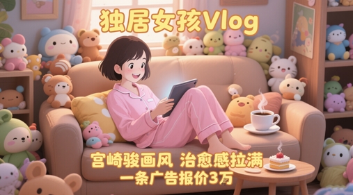 单个账号涨粉71W！用AI制作独居女孩Vlog，宫崎骏画风，治愈感拉满，一条广告报价3W网创吧-网创项目资源站-副业项目-创业项目-搞钱项目网创吧