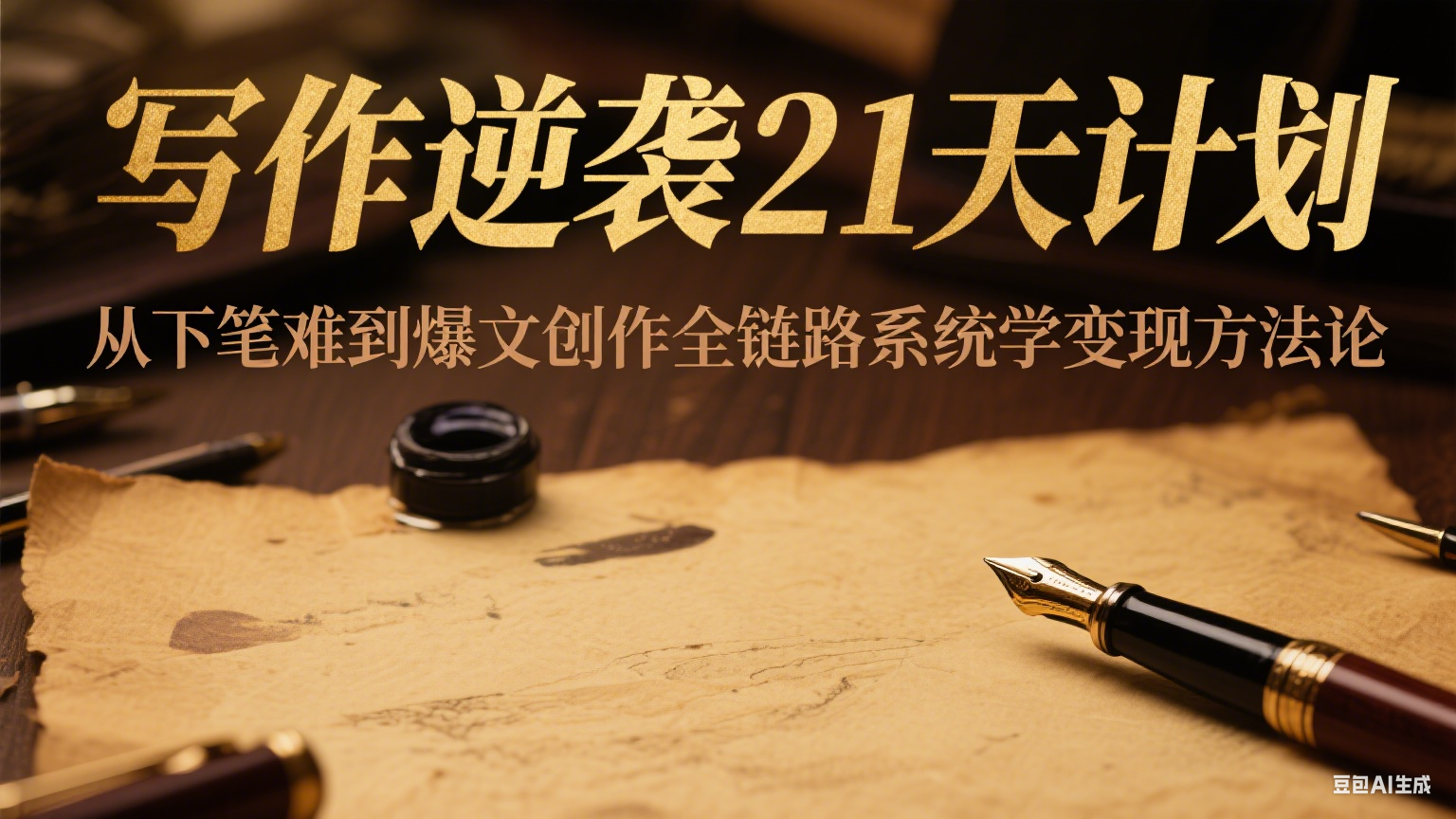 写作逆袭21天计划：从下笔难到爆文创作全链路系统学变现方法论网创吧-网创项目资源站-副业项目-创业项目-搞钱项目网创吧