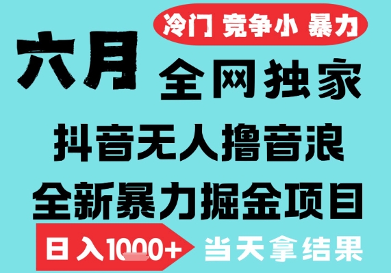 2025年6月高爆抖音无人直播最新撸音浪掘金项目，无脑日入1k+，低门槛小白可做，可矩阵放大【揭秘】网创吧-网创项目资源站-副业项目-创业项目-搞钱项目网创吧