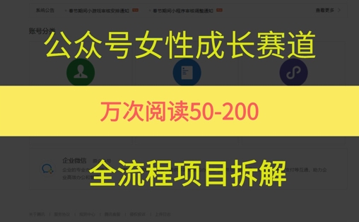 公众号女性赛道，最近爆火系列，条条作品阅读量10w+网创吧-网创项目资源站-副业项目-创业项目-搞钱项目网创吧