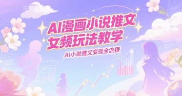 AI漫画小说推文女频玩法教学，AI小说推文变现全流程网创吧-网创项目资源站-副业项目-创业项目-搞钱项目网创吧