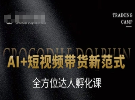 AI+短视频带货新范式，全方位达人孵化课网创吧-网创项目资源站-副业项目-创业项目-搞钱项目网创吧