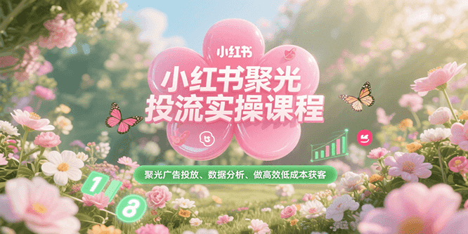 小红书聚光投流实操课程,聚光广告投放、数据分析、做高效低成本获客网创吧-网创项目资源站-副业项目-创业项目-搞钱项目网创吧