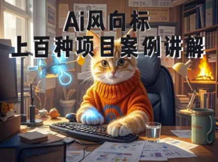 Ai风向标-附100种项目案例玩法-0基础小白到大神ai视频商业应用教学网创吧-网创项目资源站-副业项目-创业项目-搞钱项目网创吧