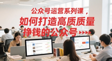 公众号运营系列课，如何打造高质量挣钱的公众号网创吧-网创项目资源站-副业项目-创业项目-搞钱项目网创吧
