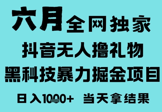 25年6月高爆抖音无人直播最新撸音浪掘金项目，门槛低小白可做，无脑日入1k，可矩阵放大【揭秘】网创吧-网创项目资源站-副业项目-创业项目-搞钱项目网创吧