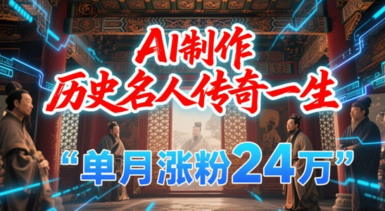 暴力起号！用AI制作历史名人传奇一生，单月涨粉24W，涨粉+变现赛道黑马来了网创吧-网创项目资源站-副业项目-创业项目-搞钱项目网创吧