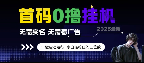 首码0撸挂G项目,无需实名无需看广告 一键启动运行,小白轻松日入三位数【揭秘】网创吧-网创项目资源站-副业项目-创业项目-搞钱项目网创吧