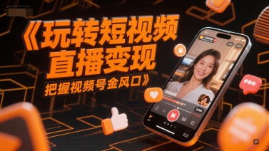 玩转短视频直播变现，把握视频号金风口网创吧-网创项目资源站-副业项目-创业项目-搞钱项目网创吧
