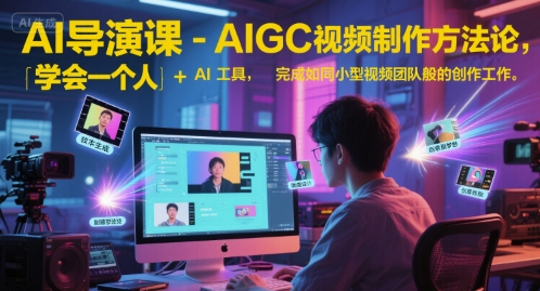 AI导演课-AIGC视频制作方法论，学会一个人+AI工具，完成如同小型视频团队般的创作工作，实现导演梦网创吧-网创项目资源站-副业项目-创业项目-搞钱项目网创吧