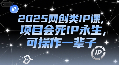 2025网创类IP课，项目会死IP永生，可操作一辈子网创吧-网创项目资源站-副业项目-创业项目-搞钱项目网创吧