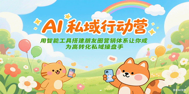 AI私域行动营：用智能工具搭建朋友圈营销体系让你成为高转化私域操盘手网创吧-网创项目资源站-副业项目-创业项目-搞钱项目网创吧