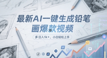 最新AI一键生成铅笔画爆款视频，多平台分发，日 入1k+，小白轻松上手【揭秘】网创吧-网创项目资源站-副业项目-创业项目-搞钱项目网创吧