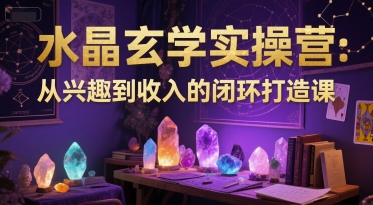 水晶玄学实操营：从兴趣到收入的闭环打造课网创吧-网创项目资源站-副业项目-创业项目-搞钱项目网创吧