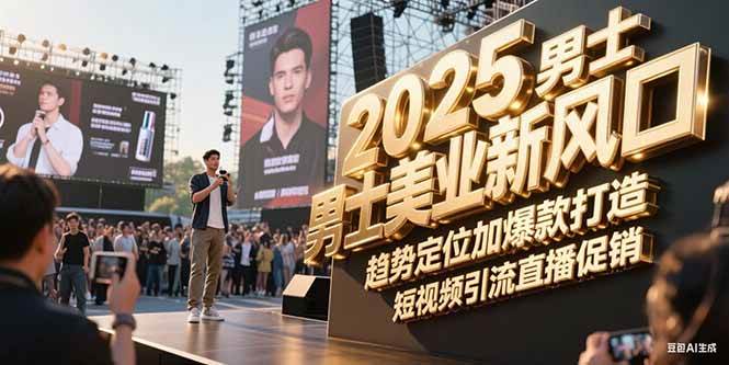 2025男士美业新风口，趋势定位加爆款打造，短视频引流直播促销网创吧-网创项目资源站-副业项目-创业项目-搞钱项目网创吧