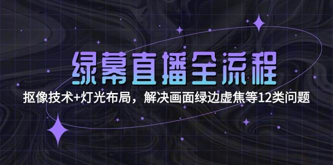 绿幕直播全流程：抠像技术+灯光布局，解决画面绿边虚焦等12类问题网创吧-网创项目资源站-副业项目-创业项目-搞钱项目网创吧