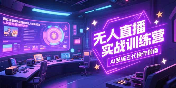 （15315期）无人直播实操训练营，从设备搭建到话术，AI系统五代操作指南(7月更新)网创吧-网创项目资源站-副业项目-创业项目-搞钱项目网创吧