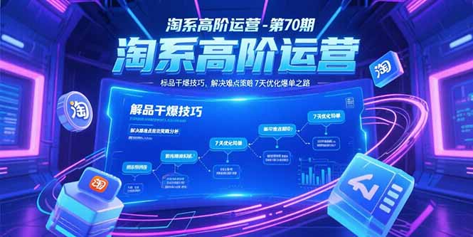 （15307期）淘系高阶运营-第70期，标品干爆技巧，解决难点策略，大佬操盘方法网创吧-网创项目资源站-副业项目-创业项目-搞钱项目网创吧