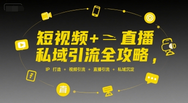 短视频+直播私域引流全攻略，IP打造 +视频引流 +直播引流 +私域沉淀网创吧-网创项目资源站-副业项目-创业项目-搞钱项目网创吧