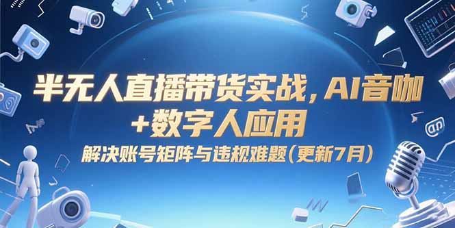 （15280期）半无人直播带货实战，AI音咖+数字人应用 解决账号矩阵与违规难题(更新7月)网创吧-网创项目资源站-副业项目-创业项目-搞钱项目网创吧