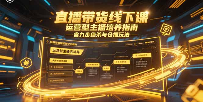（15281期）直播带货线下课，运营型主播培养指南，含九步绝杀与仓播玩法网创吧-网创项目资源站-副业项目-创业项目-搞钱项目网创吧