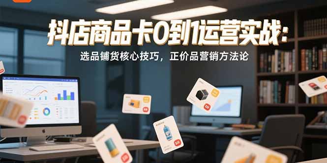 （15329期）抖店商品卡0到1运营实战：选品铺货核心技巧，正价品营销方法论网创吧-网创项目资源站-副业项目-创业项目-搞钱项目网创吧