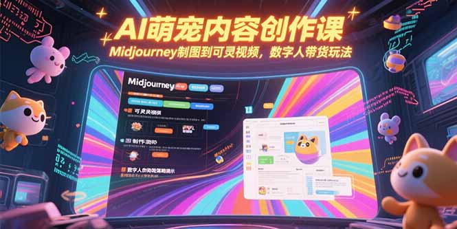 （15311期）AI萌宠内容创作课，Midjourney制图到可灵视频，数字人带货玩法网创吧-网创项目资源站-副业项目-创业项目-搞钱项目网创吧