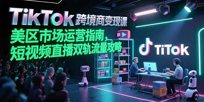 （15344期）TikTok跨境电商变现课，美区市场运营指南，短视频直播双轨流量攻略网创吧-网创项目资源站-副业项目-创业项目-搞钱项目网创吧