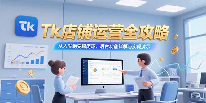 （15345期）Tk店铺运营全攻略，从入驻到变现闭环，后台功能详解与实操演示网创吧-网创项目资源站-副业项目-创业项目-搞钱项目网创吧