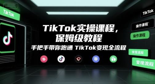 TikTok实操课程，保姆级教程，手把手带你跑通TikTok变现全流程网创吧-网创项目资源站-副业项目-创业项目-搞钱项目网创吧