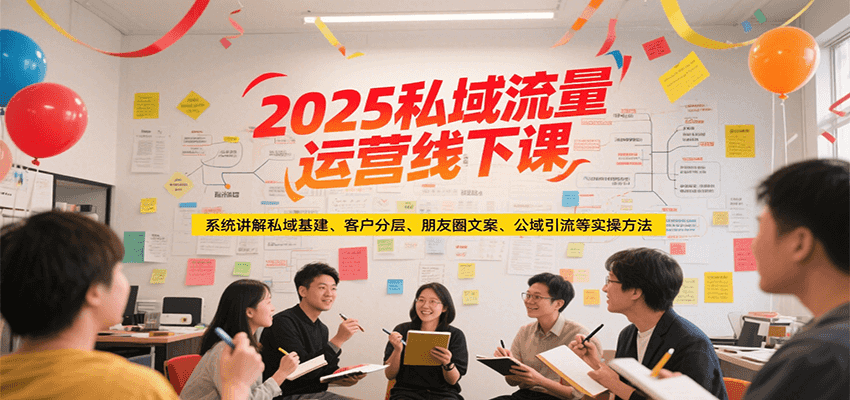 2025私域流量运营线下课，系统讲解私域基建/客户分层/朋友圈文案/公域引流等实操方法网创吧-网创项目资源站-副业项目-创业项目-搞钱项目网创吧