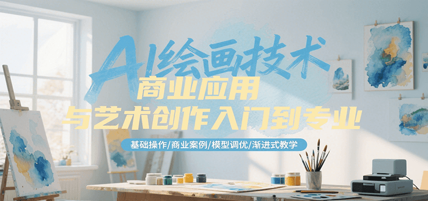 AI绘画技术商业应用与艺术创作入门到专业，基础操作/商业案例/模型调优/渐进式教学网创吧-网创项目资源站-副业项目-创业项目-搞钱项目网创吧
