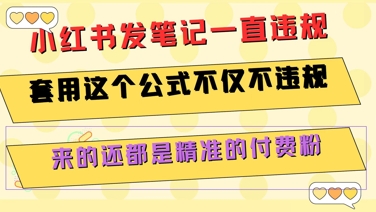 小红书发笔记一直违规，套用这个公式不仅不违规，来的还都是精准的付费粉网创吧-网创项目资源站-副业项目-创业项目-搞钱项目网创吧