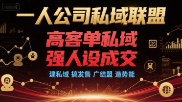 一人公司私域联盟，高客单私域，强人设成交，建私域 搞发售 广结盟 造势能网创吧-网创项目资源站-副业项目-创业项目-搞钱项目网创吧