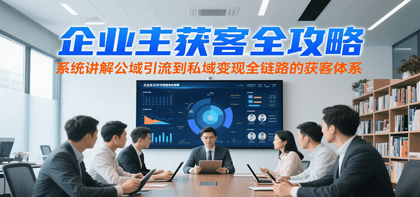 企业主获客全攻略，系统讲解公域引流到私域变现全链路的获客体系网创吧-网创项目资源站-副业项目-创业项目-搞钱项目网创吧
