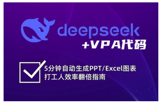 deepseek+VPA代码，5分钟自动生成PPT/Excel图表打工人效率翻倍指南（更新7月）网创吧-网创项目资源站-副业项目-创业项目-搞钱项目网创吧