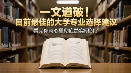 付费文章：一文道破！目前最佳的大学专业选择建议，看完你就心里彻底踏实明朗了网创吧-网创项目资源站-副业项目-创业项目-搞钱项目网创吧