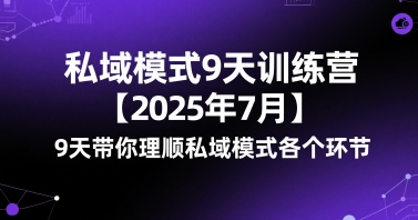 私域模式9天训练营【2025年7月】​9天带你理顺私域模式各个环节网创吧-网创项目资源站-副业项目-创业项目-搞钱项目网创吧