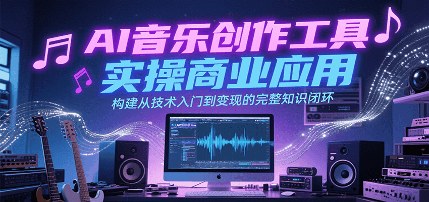 AI音乐创作工具实操商业应用，构建从技术入门到变现的完整知识闭环网创吧-网创项目资源站-副业项目-创业项目-搞钱项目网创吧