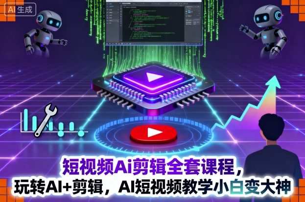 短视频Ai剪辑全套课程,玩转AI+剪辑,AI短视频教学小白变大神网创吧-网创项目资源站-副业项目-创业项目-搞钱项目网创吧