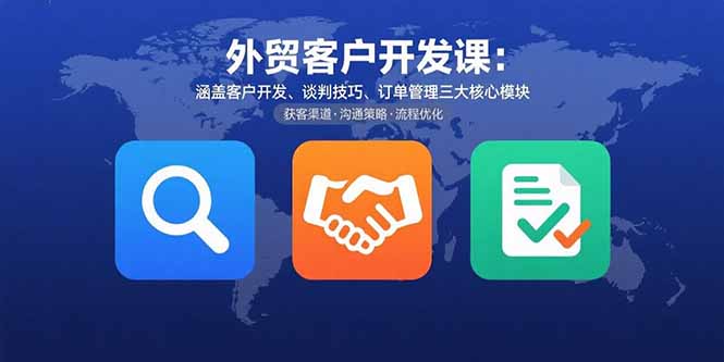 （15793期）外贸客户开发课：涵盖客户开发、谈判技巧、订单管理三大核心模块网创吧-网创项目资源站-副业项目-创业项目-搞钱项目网创吧