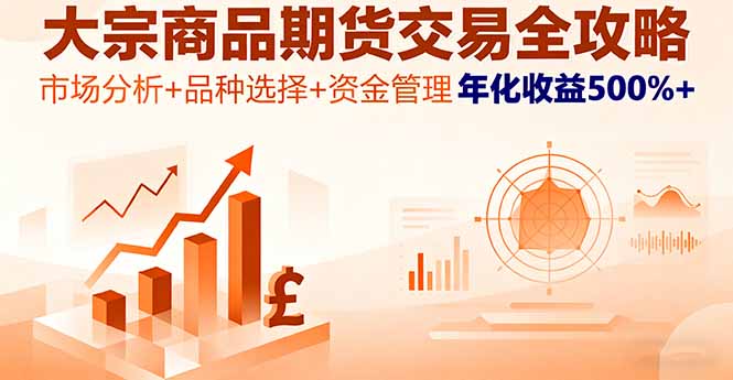 （16083期）大宗商品期货交易全攻略，市场分析+品种选择+资金管理，年化收益500%+网创吧-网创项目资源站-副业项目-创业项目-搞钱项目网创吧