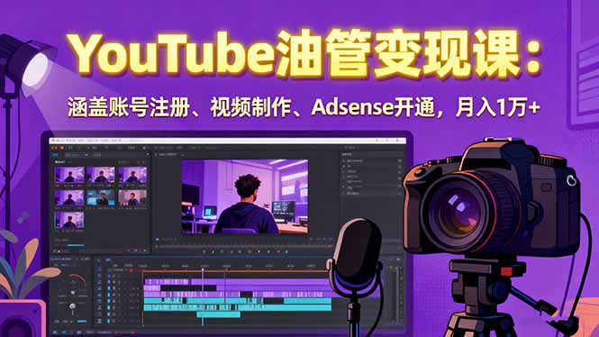 (15987期)2025YouTube油管变现课:涵盖账号注册、视频制作、Adsense开通,月入1万+网创吧-网创项目资源站-副业项目-创业项目-搞钱项目网创吧