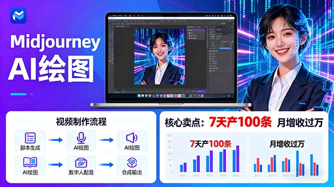 （16049期）AI绘图照片开口说话视频制作：Midjourney+数字人，7天产100条月增收过万网创吧-网创项目资源站-副业项目-创业项目-搞钱项目网创吧