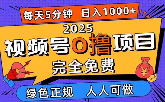 (16388期)2025视频号0撸项目,5分钟一个号,日入1000+,人人可做网创吧-网创项目资源站-副业项目-创业项目-搞钱项目网创吧