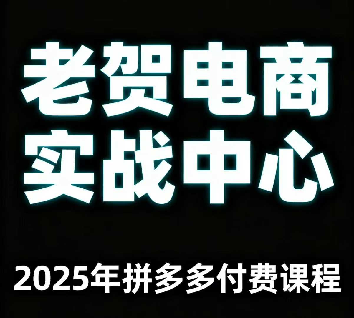 老贺电商2025年拼多多付费课程,用通俗易懂的方法告诉你多多怎么玩网创吧-网创项目资源站-副业项目-创业项目-搞钱项目网创吧