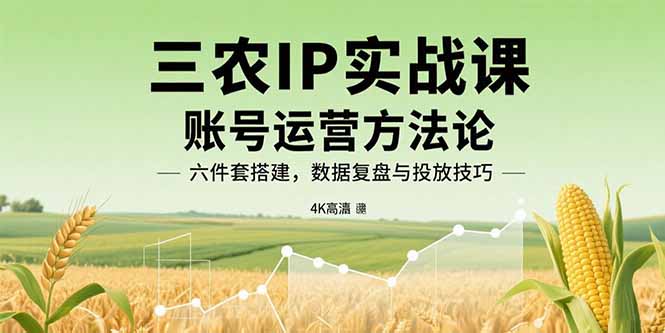 （15864期）三农IP实战课：账号运营方法论，六件套搭建，数据复盘与投放技巧网创吧-网创项目资源站-副业项目-创业项目-搞钱项目网创吧