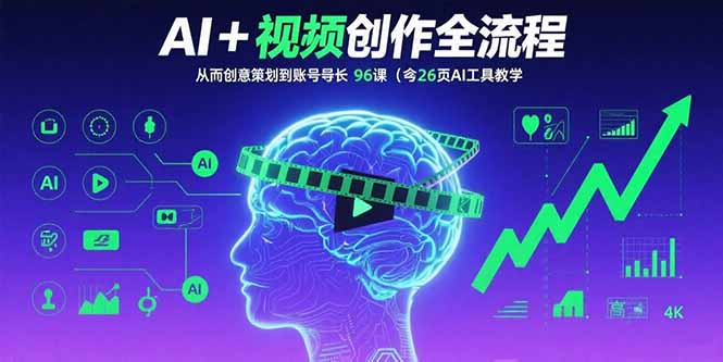 （15869期）AI+短视频创作全流程：从创意策划到账号增长，96节课(含26项AI工具教学)网创吧-网创项目资源站-副业项目-创业项目-搞钱项目网创吧