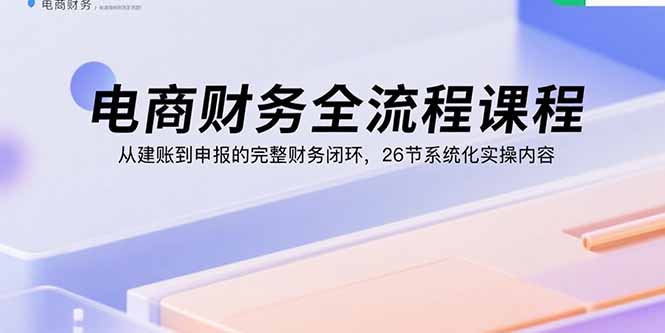 (15893期)电商财务全流程课程:从建账到申报的完整财务闭环,26节系统化实操内容网创吧-网创项目资源站-副业项目-创业项目-搞钱项目网创吧